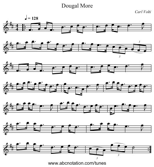 Dougal More - staff notation