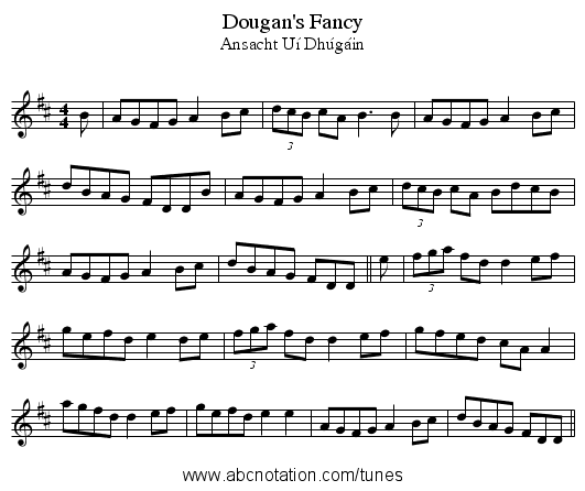 Dougan's Fancy - staff notation