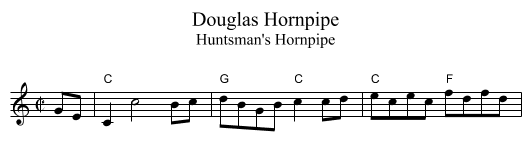 Douglas Hornpipe - staff notation