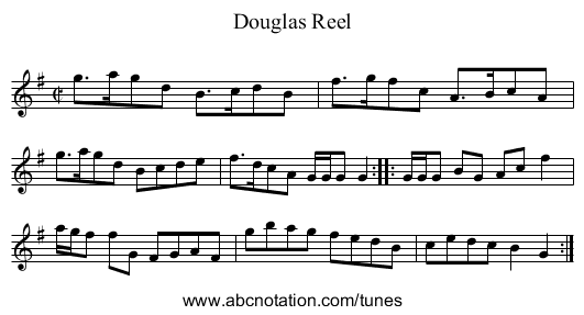 Douglas Reel - staff notation