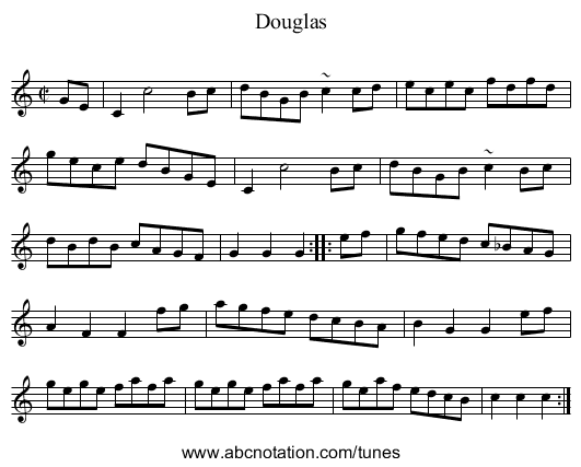 Douglas - staff notation