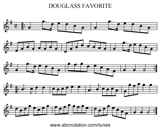 DOUGLASS FAVORITE - staff notation