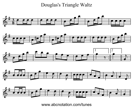 Douglas's Triangle Waltz - staff notation