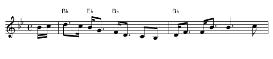 Doun the Burn, Davie, Love [Bb] - staff notation