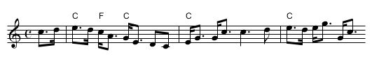 Doun the Burn, Davie, Love [C] - staff notation