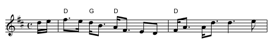 Doun the Burn, Davie, Love [D] - staff notation