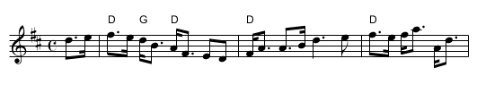 Doun the Burn, Davie, Love [D] - staff notation