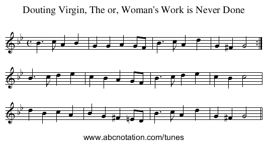 Douting Virgin, The or, Woman's Work is Never Done - staff notation