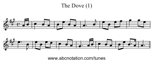 Dove (1), The - staff notation