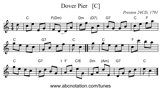 Dover Pier   [C] - staff notation