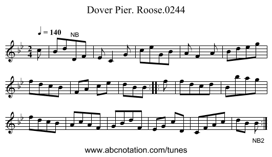 Dover Pier. Roose.0244 - staff notation