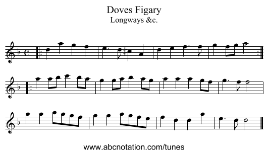 Doves Figary - staff notation