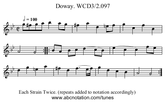 Doway. WCD3/2.097 - staff notation