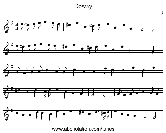 Doway - staff notation