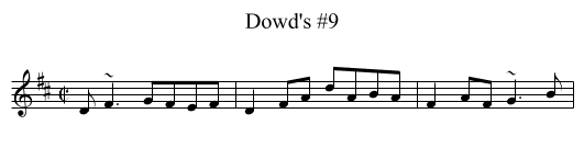 Dowd's #9 - staff notation