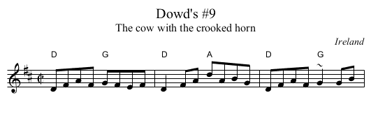 Dowd's #9 - staff notation