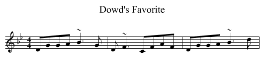 Dowd's Favorite - staff notation