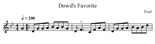 Dowd's Favorite - staff notation