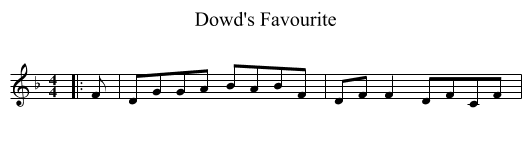 Dowd's Favourite - staff notation
