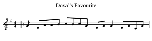 Dowd's Favourite - staff notation
