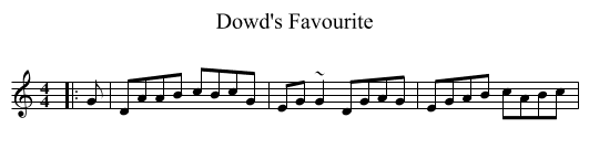 Dowd's Favourite - staff notation