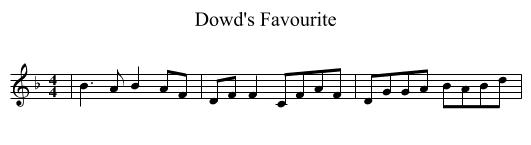 Dowd's Favourite - staff notation