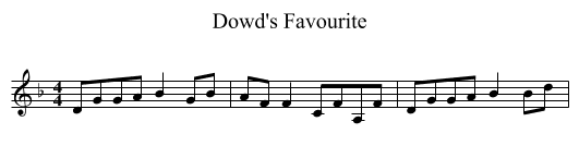 Dowd's Favourite - staff notation