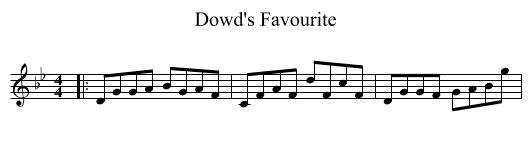 Dowd's Favourite - staff notation
