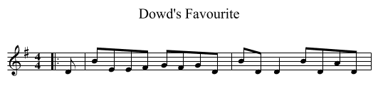 Dowd's Favourite - staff notation
