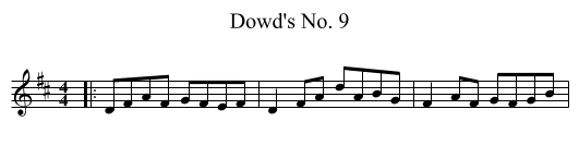 Dowd's No. 9 - staff notation