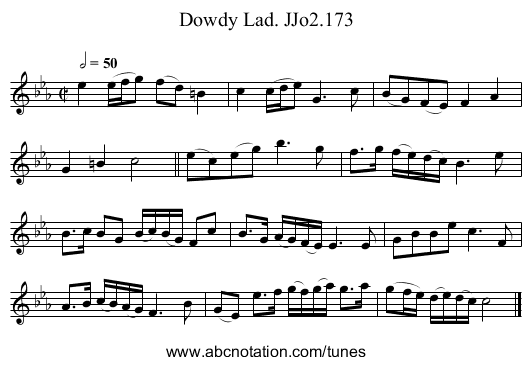 Dowdy Lad. JJo2.173 - staff notation
