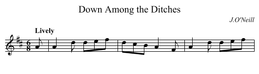 Down Among the Ditches - staff notation