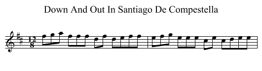 Down And Out In Santiago De Compestella - staff notation