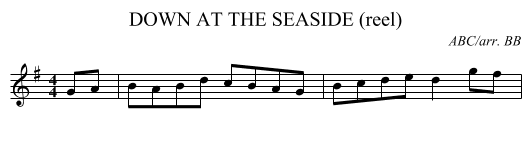 DOWN AT THE SEASIDE (reel) - staff notation