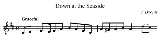 Down at the Seaside - staff notation
