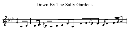 Down By The Sally Gardens - staff notation
