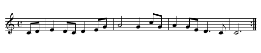 Down by the Sally Gardens - staff notation