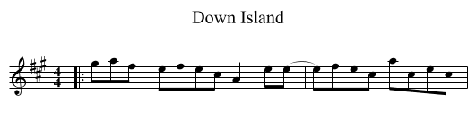 Down Island - staff notation