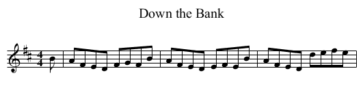 Down the Bank - staff notation