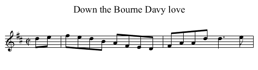 Down the Bourne Davy love - staff notation