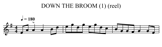 DOWN THE BROOM (1) (reel) - staff notation
