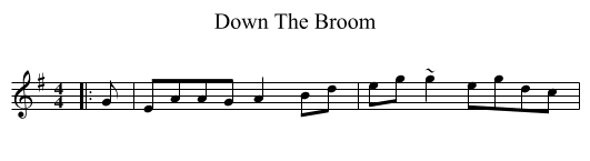 Down The Broom - staff notation