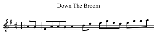 Down The Broom - staff notation