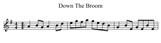Down The Broom - staff notation