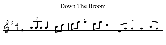 Down The Broom - staff notation