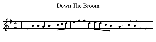Down The Broom - staff notation