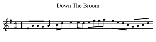 Down The Broom - staff notation