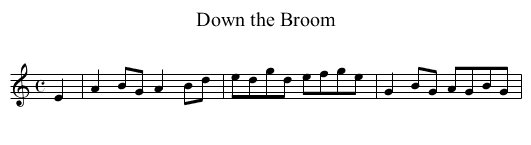 Down the Broom - staff notation