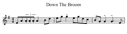 Down The Broom - staff notation