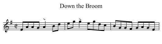Down the Broom - staff notation